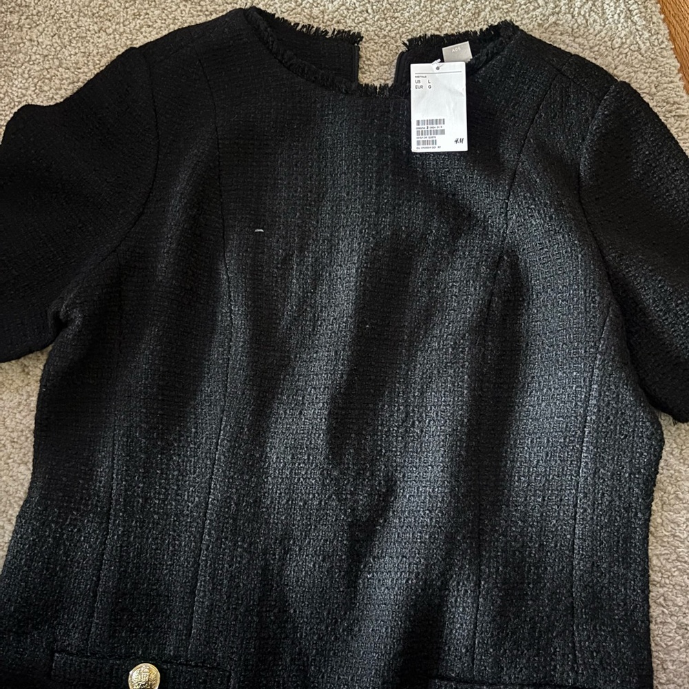 H&M Black Mini Dress with Gold Accents - Picture 2 of 2